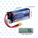 Sunpadow 2S Lipo Battery 900mAh 1350mAh 7.4V 20C 25C Soft Pack with JST XT30 Plug for RC Airplane Quadcopter Helicopter 2packs