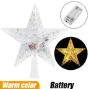 Christmas Star Tree Topper Lights LED Glowing Star Lamp Sparkling Night Light Xmas Tree Top Ornaments New Year Home Party Decor