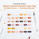 The Spectrum | Ohuhu Honolulu 36 Skin-Tone Alcohol Markers with Brush & Chisel Tips