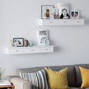 SONGMICS Floating rack with 3 drawers, storage shelf in the hallway, 80x15x10 cm