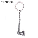 Fishhook Viking Keychain Punk Gothic Axe Vicca Talisman Slavic Irish Knot Pagan Amulet Pendant Key Chain For Man Gift jewelry