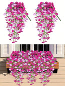 1/2/4pcs Artificial Eucalyptus Silk Flower Vine, UV-Resistant Greenery For Outdoor Hanging, Suitable For Anniversary, Graduation, Wedding, Party, Home, Office, Porch, Garden, Wall Decor In Spring & Summer