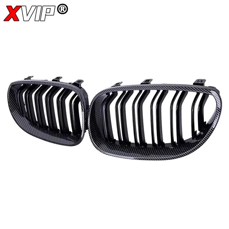 XVIP All Black Front Bumper Grilles For BMW 5-Series E60/E61 M5 325i 2004-2009 Chrome Silver Diamonds Style Grilles  Accessories