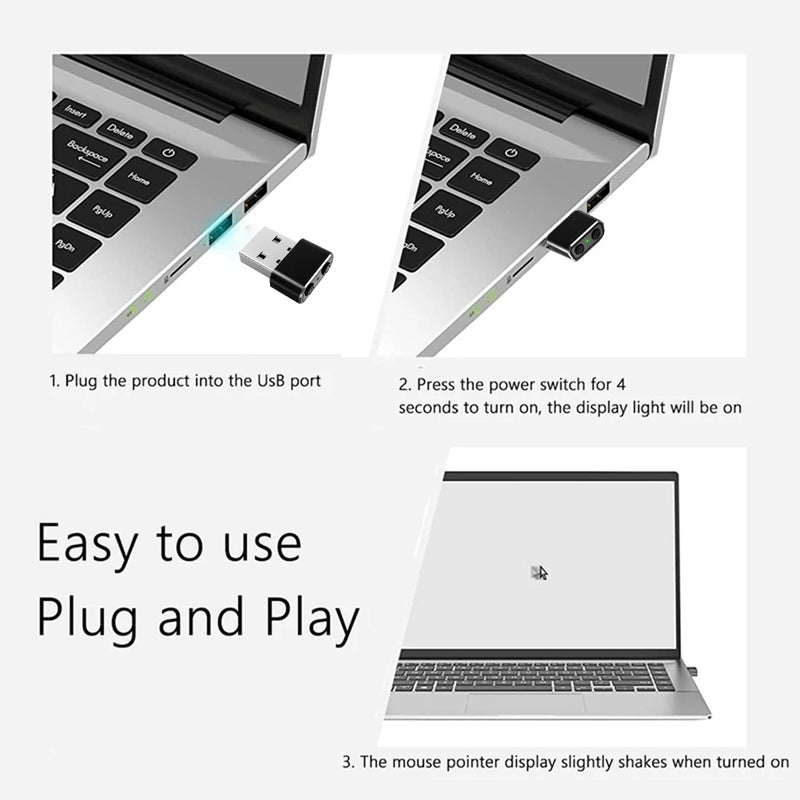 Mouse Jiggler Undetectable Mouse Mover Virtual Automatic Move Wiggle Shaker Simulator with ON/OFF Switch for Computer Awakening