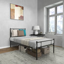 HOMCOM Single Metal Bed Frame w/ Headboard and Footboard, Underbed Storage Space