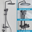 White Bathroom Shower Faucet with Digital Display 4 Function Wall Mount Hot Cold Water Tap Piano Bathroom Shower System