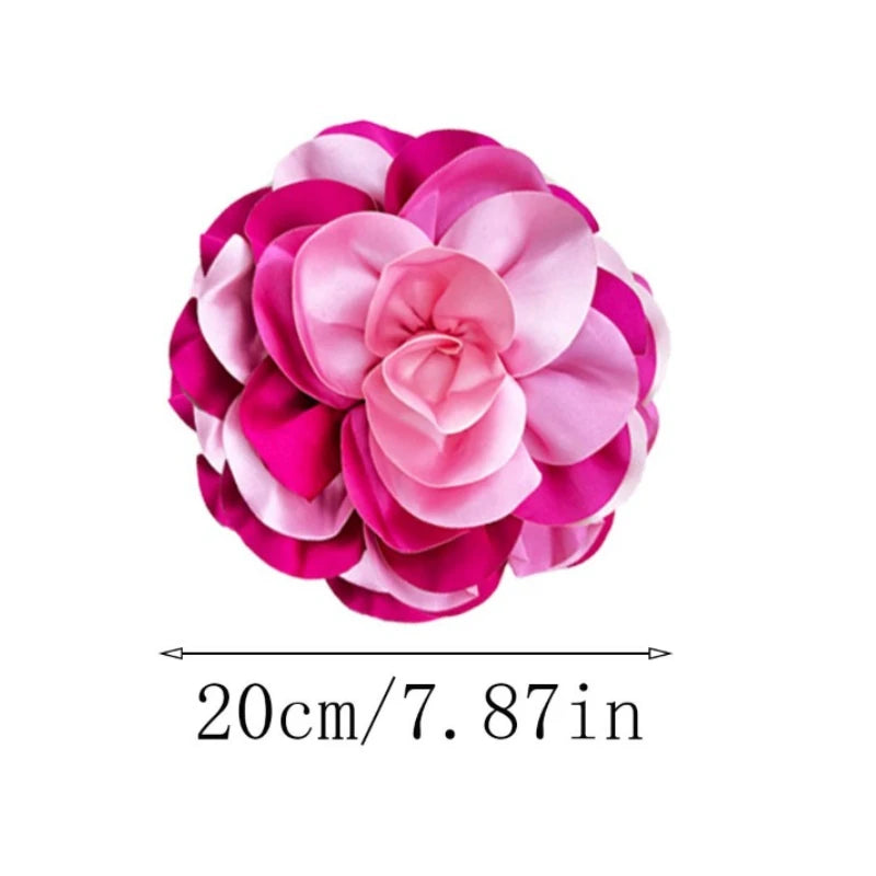 20cm Fabric Large Flower Brooch Pin Scarf Button Corsage Fashion Lapel Pins for Women Party Clothing Accessories Badges Gifts