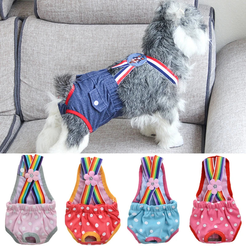 Cat Dog Female Panties Denim Strap Pet Shorts for Small Dogs Cats Kitten Puppy Underclothe Anti-harassment Safety Panties