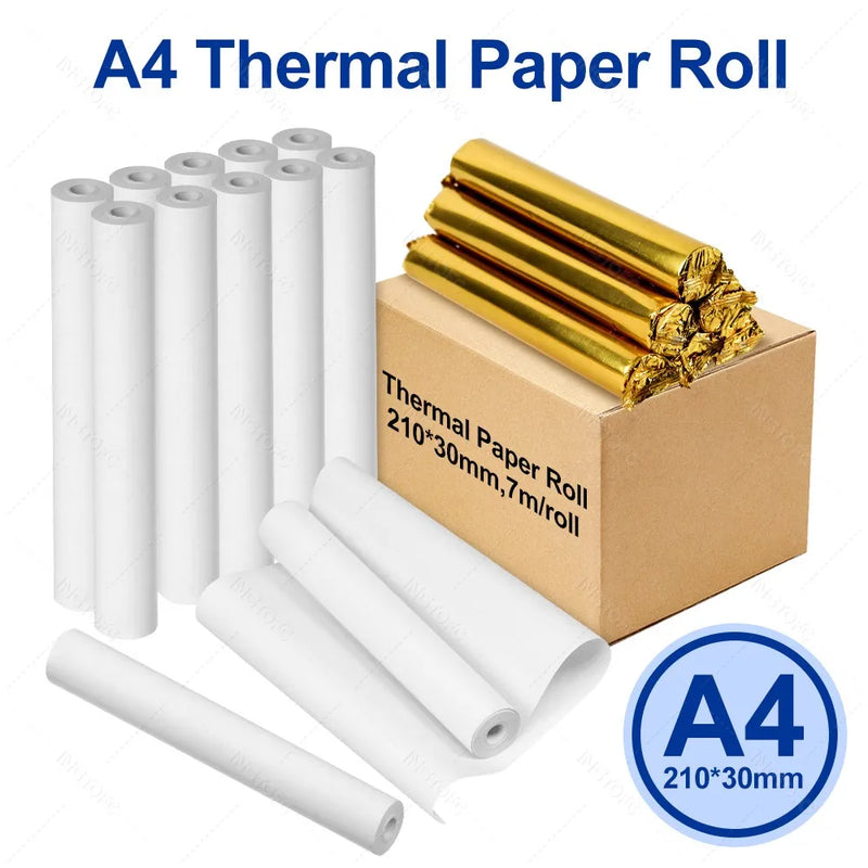 A4 Thermal Paper Thermal Printing Paper 210*30mm for A4 Wireless Bluetooth A40 Portable Printer Paper Rolls