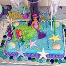 Resin Shell Starfish DIY Cake Topper Kids Mermaid Party Cake Decoration Under the Sea Ocean Birthday Party Decor Baby Shower