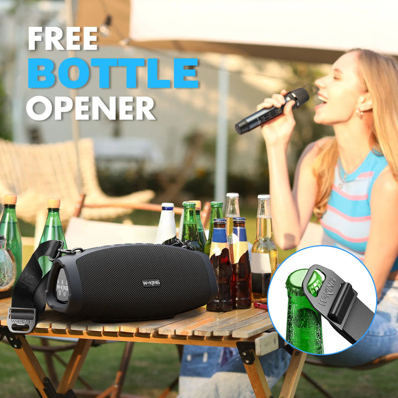 W-KING (120W PEAK)70W Portable Loud Bluetooth Speakers with Wireless Microphone,  Waterproof Outdoor Wireless Bluetooth