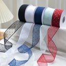 10Yards 4CM Polka Dots Organza Gauze Packaging Ribbon Tape Flower Gift Box Wrap Bow DIY Wedding Christmas Party Decoration