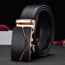 Genuine leather cow belt, men's belt with automatic buckle, trendy and versatile texture, middle-aged and young business belt