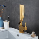 Wanmivezlo Bathroom Basin Faucet Brass Deck Mounted Waterfall Mixer Taps Single Handle Hot Cold Water Mixer Tap