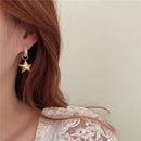 Asymmetric Metal Crystal Pendant Earrings European American Style Personalized Fashion Stud Earrings Ladies Travel Accessories