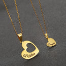 2PCS Gift for Mom Hollow Love Pendant Necklace Family Stainless Steel Accessories Mother Day Set Thanksgiving Jewelry 'Daughter'
