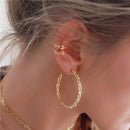 JWER Trendy Chain Huggie Hoop Earrings for Women Cz Simple Rhinestone Ear Buckle Chain Hoop Crystal Zircon Jewelry Accessories