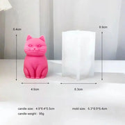 Cute Cat Silicone Candle Mould DIY Stand Pet Soap Resin Making Tool Animal Chocolate Cake Mold Plaster Doll Christmas Gift