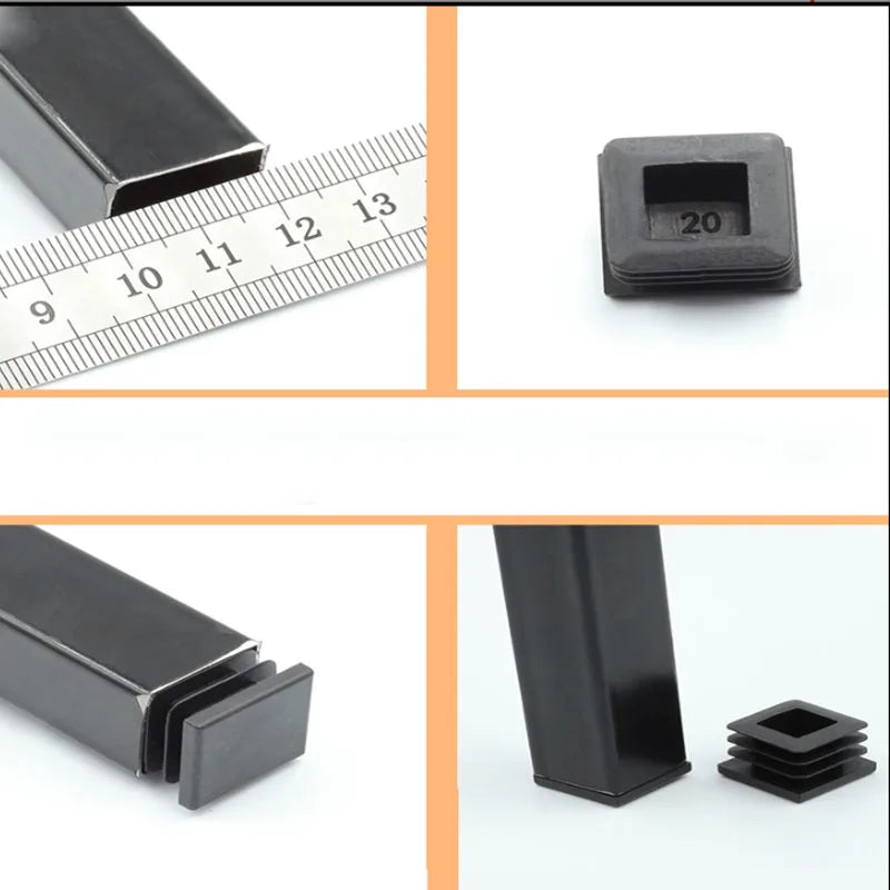 2/10Pcs Black/White Plastic Blanking End Caps Square Steel Tube Pipe Inserts Plug Anti Skid Furniture Protector