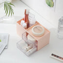 3 Colors Double-drawer Desktop Storage Box Cosmetic Plastic Compartmental Box Jewelry Storage Box Desktop Sundries Organizer