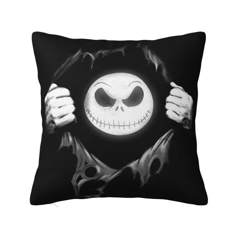 Custom Halloween Skull Jack Sally Throw Pillow Case Home Decor Nightmare Before Christmas Movie Cushion Cover Square Pillowcase