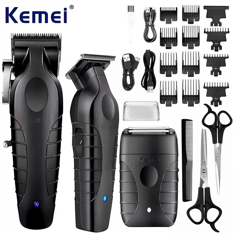 Kemei KM-2296 KM-2299 KM-T95 Professional Hair Clipper Kit Electric Shaver Male Hair Cutting Machine Men’s Trimmer Machine