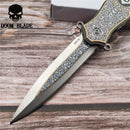 Quick-Open Tactical Folding Knife with 5CR15MOV Blade, Stainless Steel Handle & Waist Clip - Perfect for Outdoor Rescue & EDC