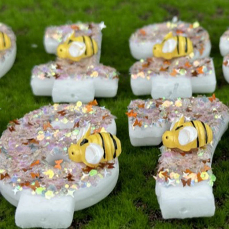 3D Number Cake Decorating Candles Glitter Bees Digital Candles Cake Topper Birthday Party Party Cake Decoration