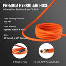 SucceBuy Einziehbarer Luftschlauchaufroller 15M Hybrid Kompressor Schlauchaufroller 12,7cm Wandmontage Hochleistungs Doppelarm Edelstahlaufroller