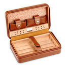 Portable Humidor Cigar Box Travel Cigar Case Leather Cedar Wood Cigar Humidor Box W/ or W/O Cutter Lighter Puro Set Accessories