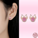 Bamoer Cute Romantic Fairy Elevs Exquisite Stud Earrings for Women Genuine 925 Sterling Silver Rainbow Ear Studs Luxury Jewelry