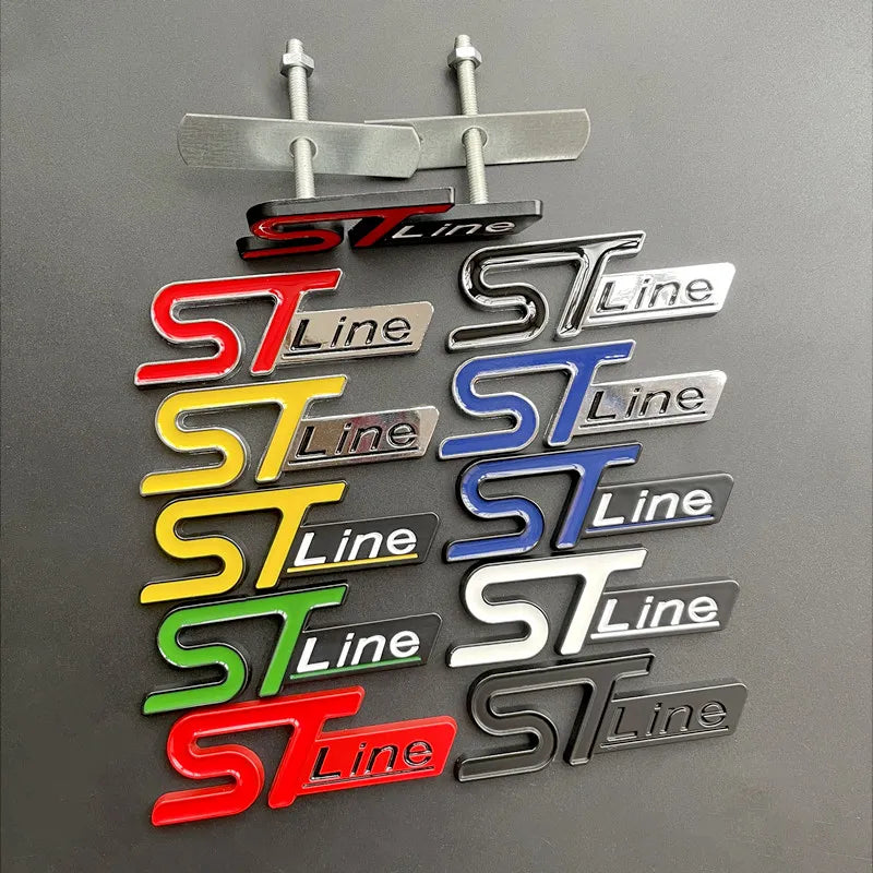 3D Metal Logo ST Line Badge Car Trunk Front Grill Emblem For Ford Focus MK4 PUMA Mondeo Kuga Fiesta ST Line Sticker Accessories