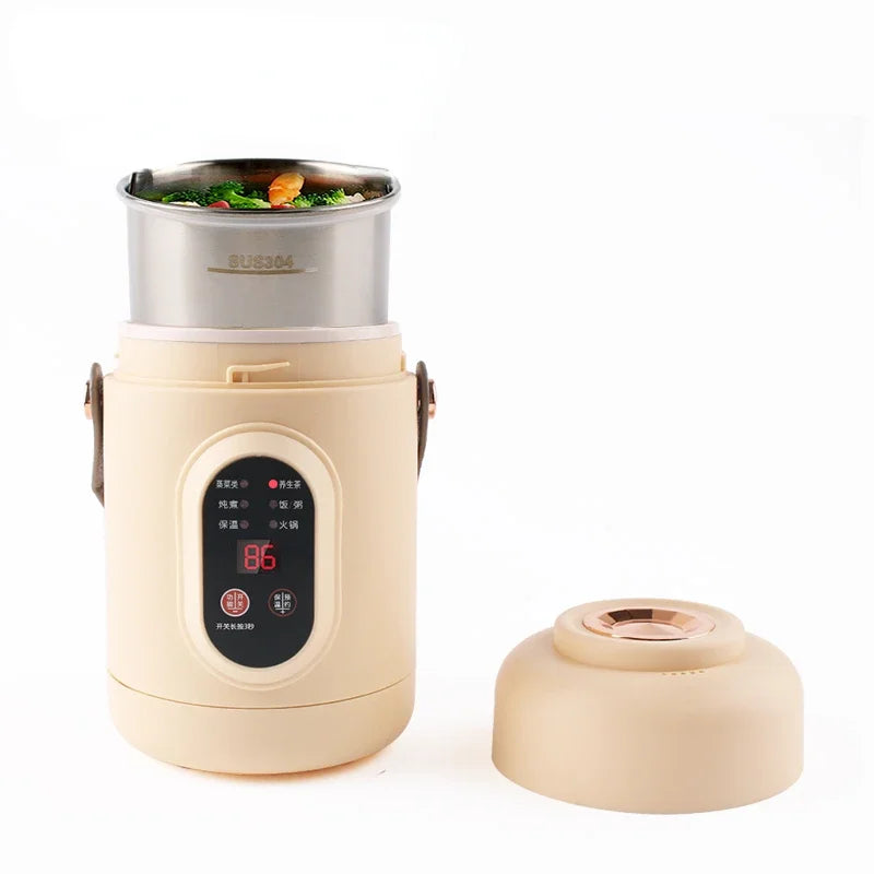 Electric Kettle Rice Cooker Lunch Box Portable Mini Soup Stew Slow Cooking Pot Porridge Food Steamer Noodles Pasta Heater Hotpot