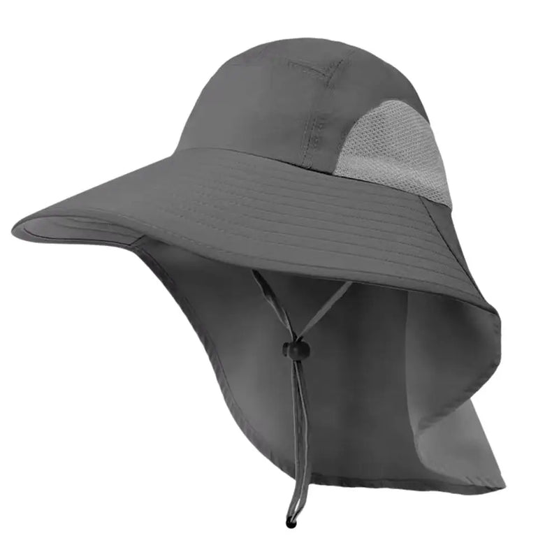 Summer Wide Brim Sun Hat with Neck Flap for Men Women Adjustable Outdoor 50+UPF Protection Safari Cap Hiking Fishing Hat