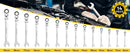 Enventor 14 Pieces Ratcheting Wrench Set 180° Flex Head Metric 6-19mm Combination Ratchet Wrenches Set Rolling Pouch For Garage
