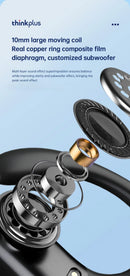 Lenovo XT80 Wireless Headphones Bluetooth 5.4 Earphones True with Mic Button Control Noise Reduction Earhooks Waterproof Headset