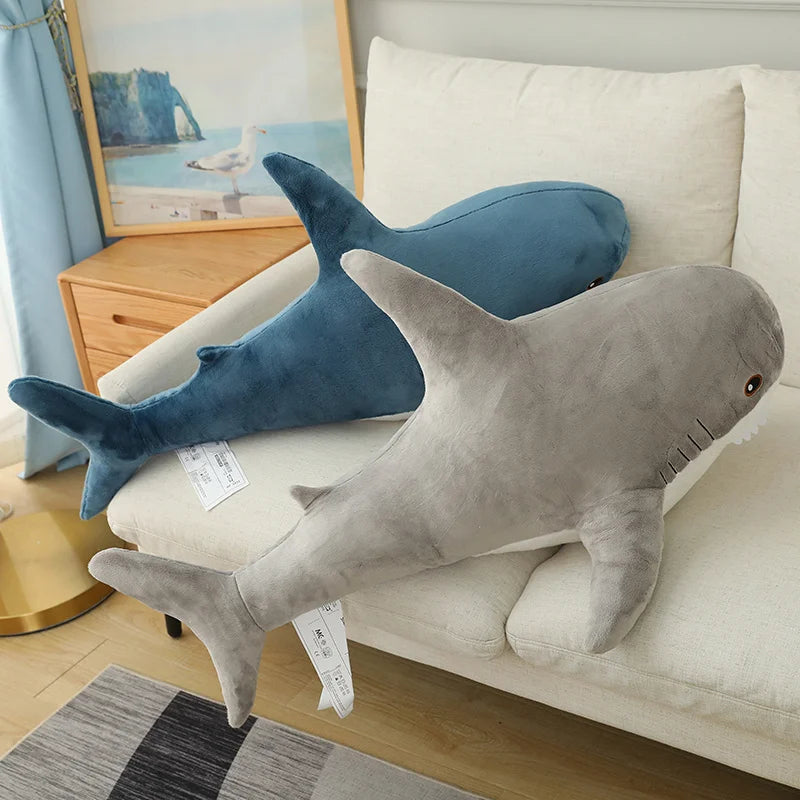 15-140cm Colorful Shark Plush Toy Blue/Pink/Grey Stuffed Animal Fish Soft Doll Whale Sleep Pillow Kawaii Gift for Kid Girl Boys