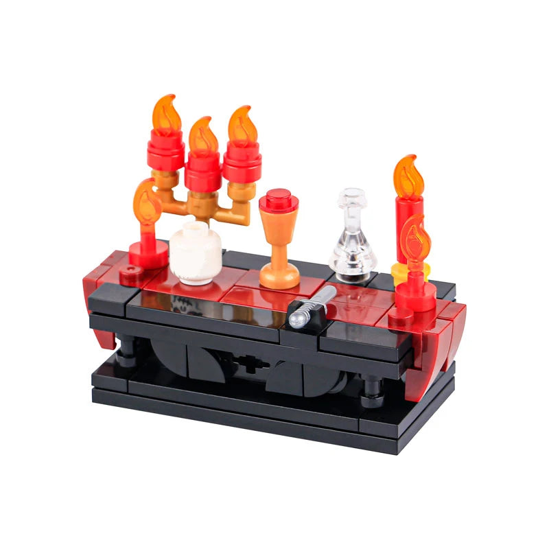 MOC Halloween Skeleton Horde  Building Blocks Dark Castle with Vampire Throne DIY  Medieval Bricks Collection Gift