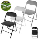 1pc Folding chair Dining Room Chair Office Household Backrest Chairs PU Leather backrest chair Portable Outdoor Chair Camping