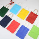 10pcs/lot Kraft Paper Bag with Handles Solid Color Gift Packing Bags for Store Clothes Wedding Christmas Supplies Handbags Kit
