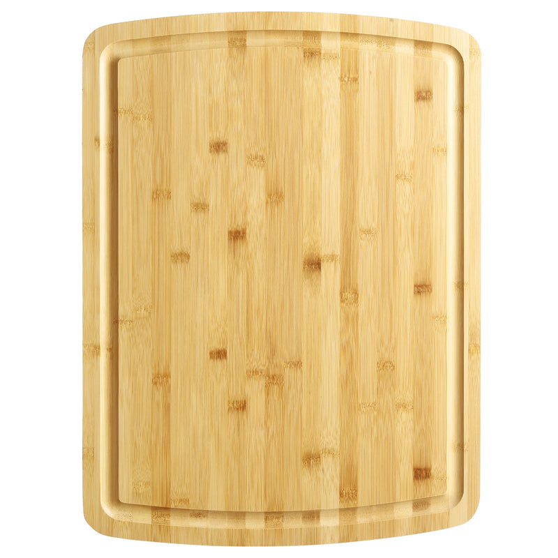 Bamboo Cutting Board for Kitchen, 24" x 18" Extra Large Serving Trays With Juices Groove, Turkey Carving Board