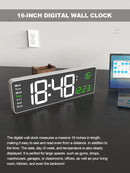 Aierwill N6 Digital Wall Clock 16inch Large Alarm Clock Remote Control Date Week Temperature Clock Dual Alarms LED Display Clock
