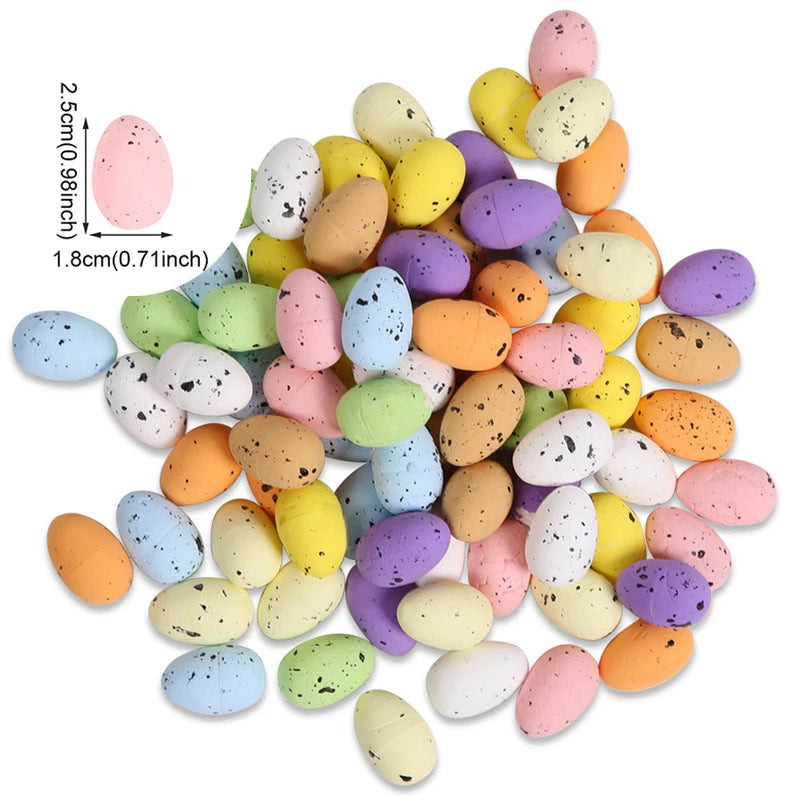 20/50/100pcs Easter Eggs Decoration,Fake Foam Eggs,Painted Bird Pigeon Eggs,DIY Easter Craft Wreath