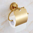 Gold Bath hardware Set Bathroom Accessories Shelf Soap Dish Toilet Paper Holder Soap Dispenser Robe Hook ELM53G