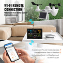 SucceBuy 7-in-1 Wi-Fi Weather Station, 7.5 in Color Display Solar Wireless Outdoor Sensor Alarm Alerts for Temperature Humidity