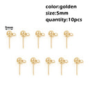 Stainless Steel Round Ball Post Earrings Stud Loops Earring Hooks Earplug  Fit Women DIY Earring Jewelry Making Christmas Craft