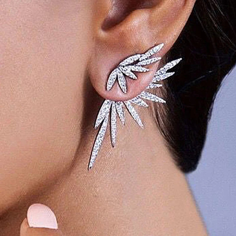 New Arrival Earrings For Women Temperament White Zircon Rhinestones Unique Design Brand Earings Fashion Jewelry Bijoux AE210