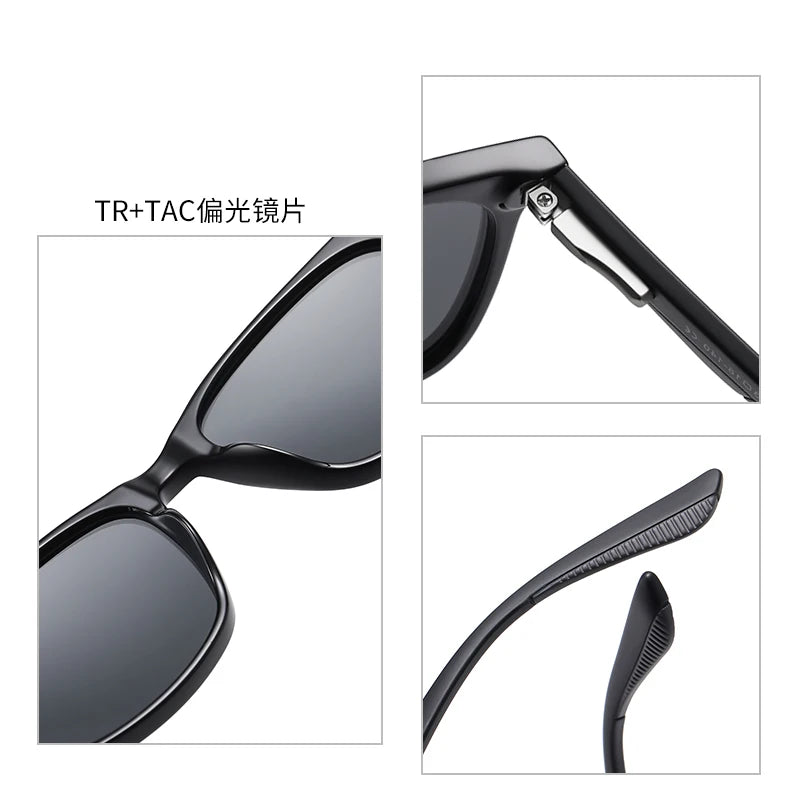 Women Retro Outdoor Polarized Sunglasses For Men Fashion Transparent Korean Square Girl  Driving Sun Glasses Unisex UV400