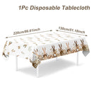 Easter Bunny Eggs Plastic Waterproof Tablecloth Easter Decor For Home 2025 Plants Table Cloth Easter Party Supplies Decor