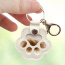Adorable Paw Print Keychains Commemorative Pet Hair Storage Bag Keychain Cat Dog Fur Container Pendant for Pet Lovers